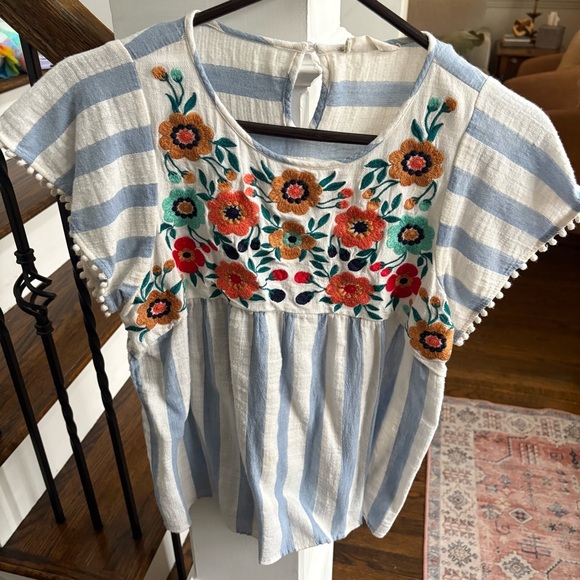 Altar’d State Floral Embroidered Striped Top - Picture 2 of 6